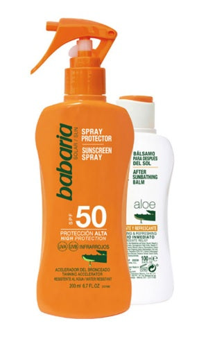 Pack BABARIA Aloe Vera SPF 50 Leche + Aftersun Babaria