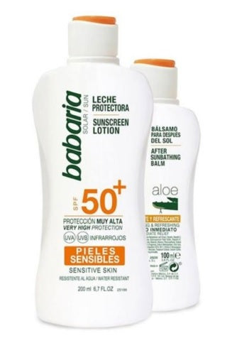 BABARIA Piel Sensible SPF50 LECHE + AFTERSUN Babaria