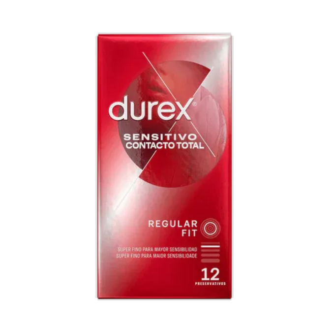 Durex Sensitivo Contacto Total 12 unidades caja frontal.
Preservativos ultra finos Durex Sensitivo.
Condones Durex Contacto Total máxima sensibilidad
Durex Sensitivo preservativos lubricados