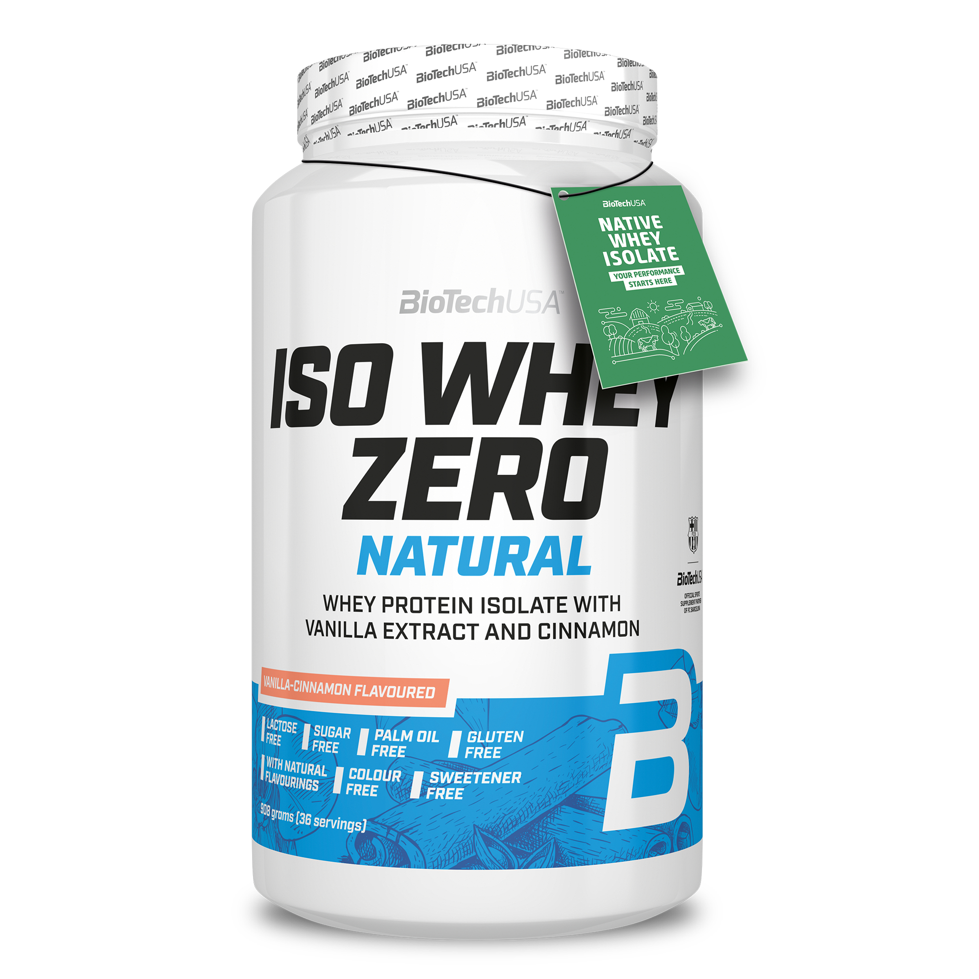 ISO Whey Zero Natural 908g | Proteína Isolate Sin Azúcar ni Lactosa BioTechUSA