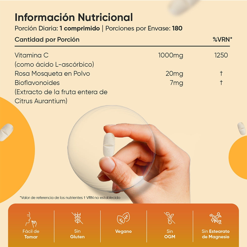 Vitamina C con Rosa Mosqueta y Bioflavonoides WeightWorld